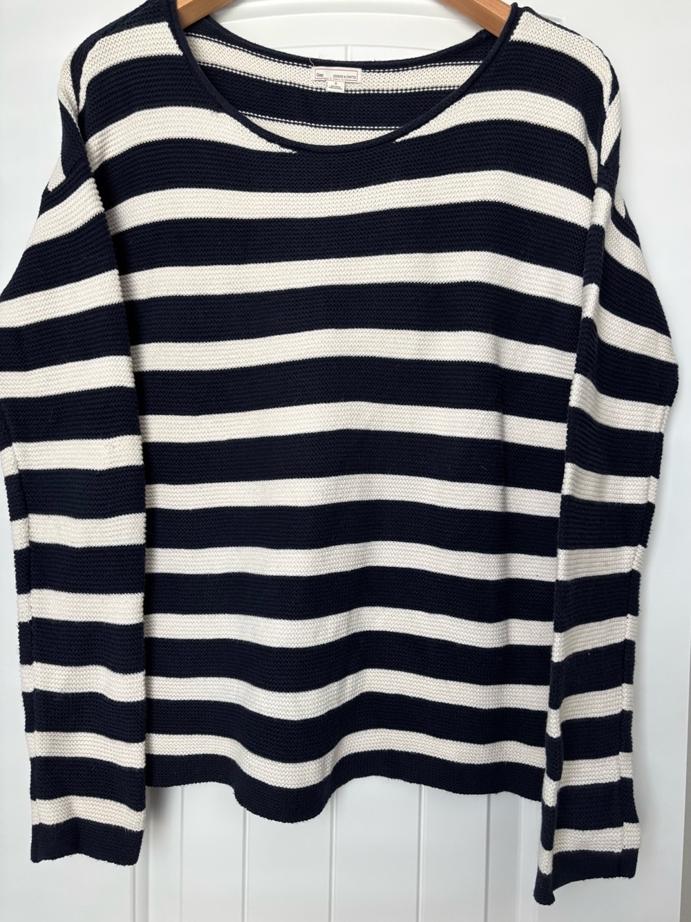 Gap Design & Crafted Women’s Striped Blue Cable Knit Sweater S